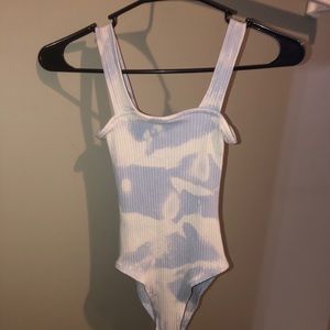 Baby Blue bleach dyed bodysuit ☁️🌥
